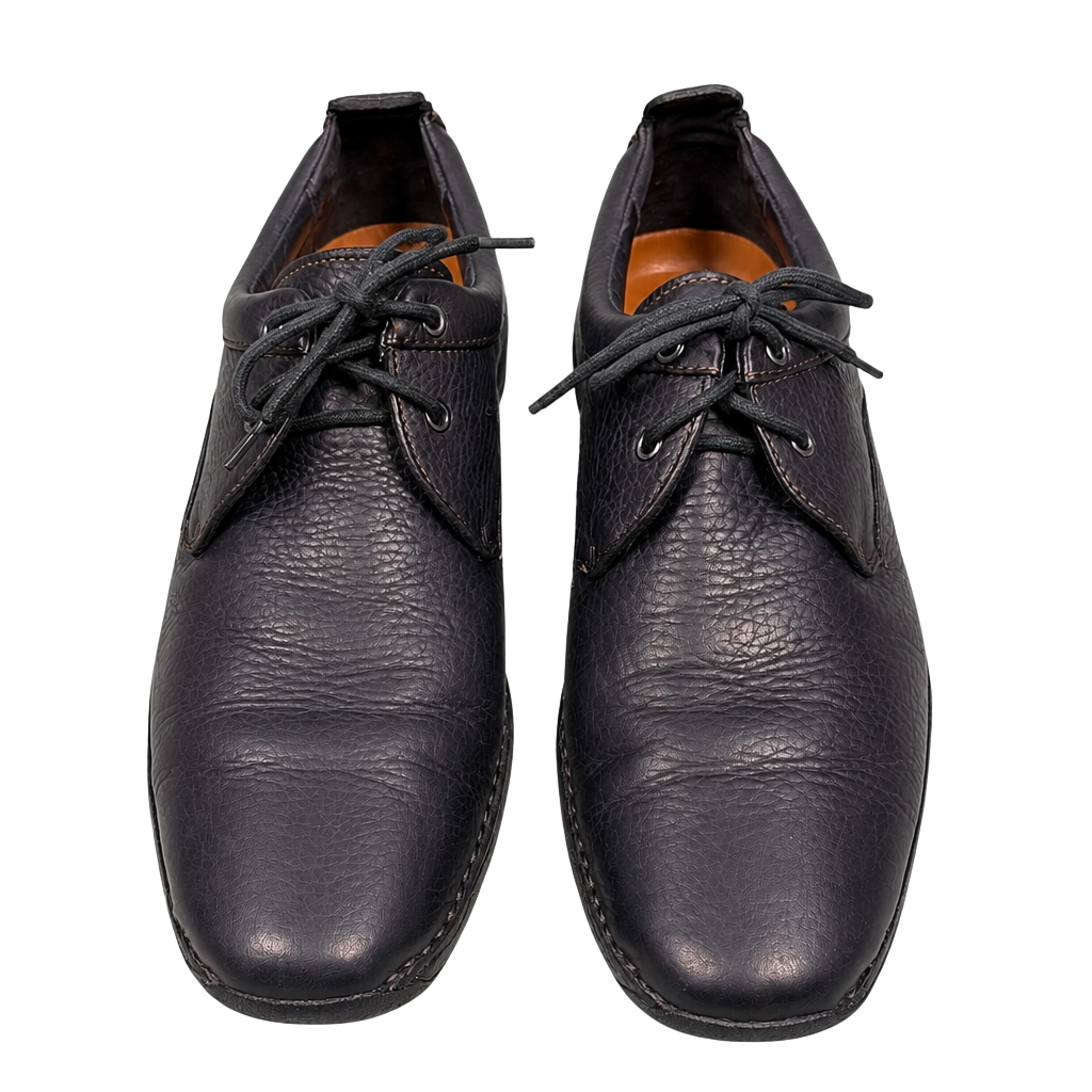 Cole Haan Nike Air Black Pebbled Leather Lace-Up Oxford Shoes Size 10 1