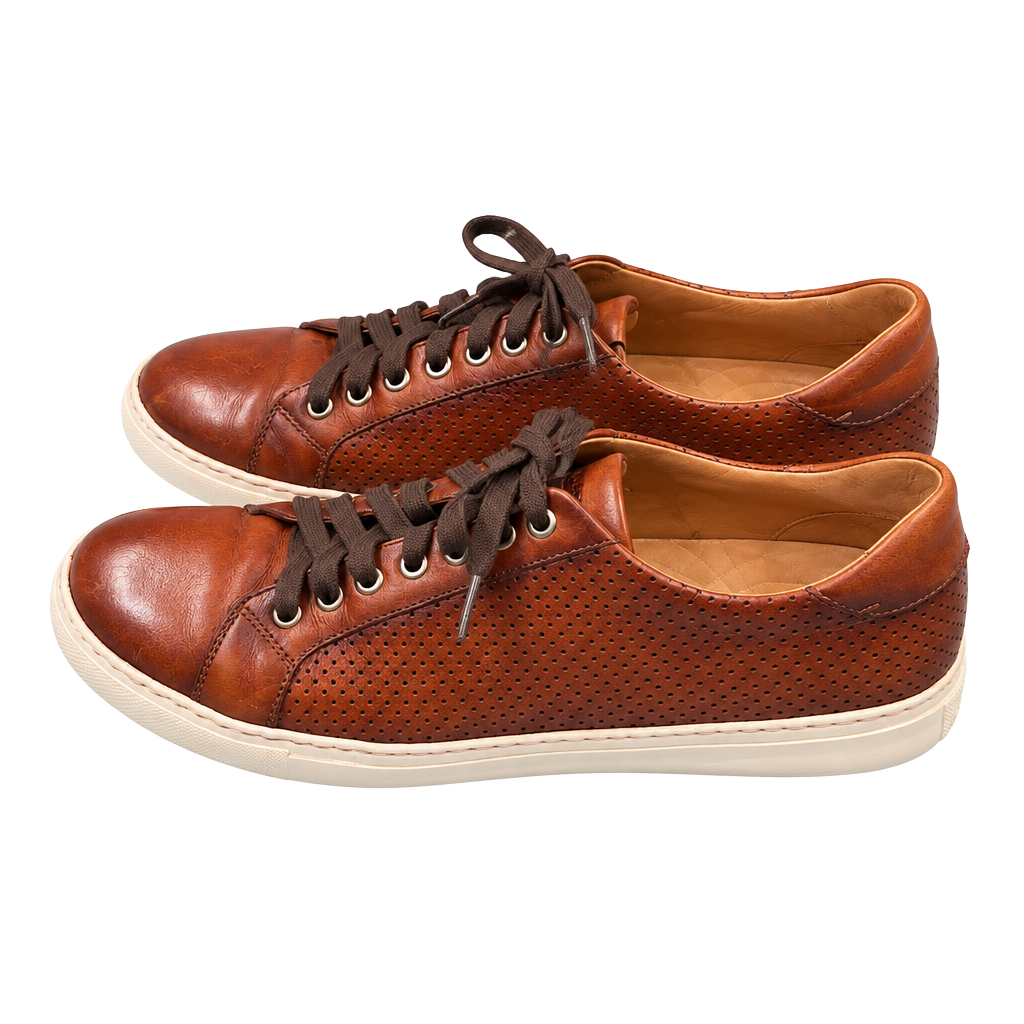 Magnanni 18113 Perforated Leather Sneakers Brown Size 8 M 1
