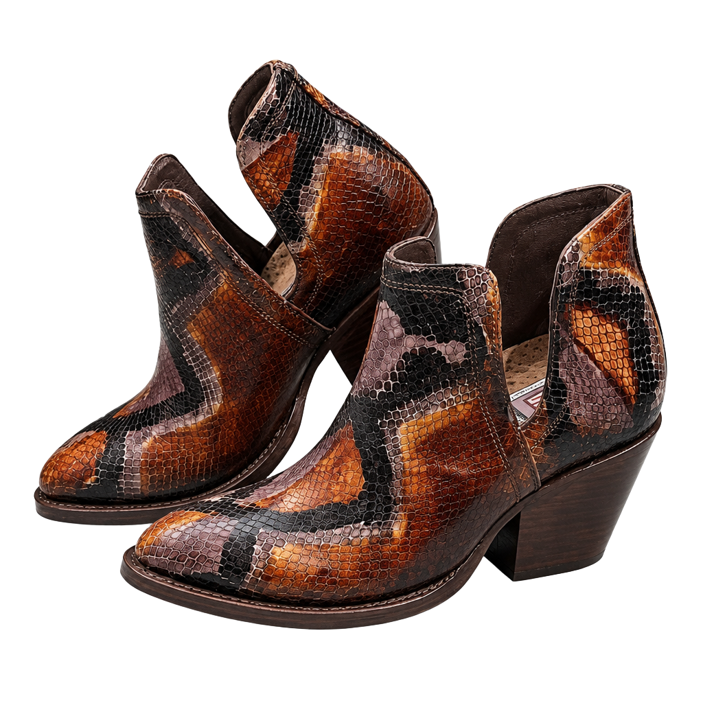 Ariat Dixon Western Boot Size 7 Brown Snake Print Leather Women’s 1