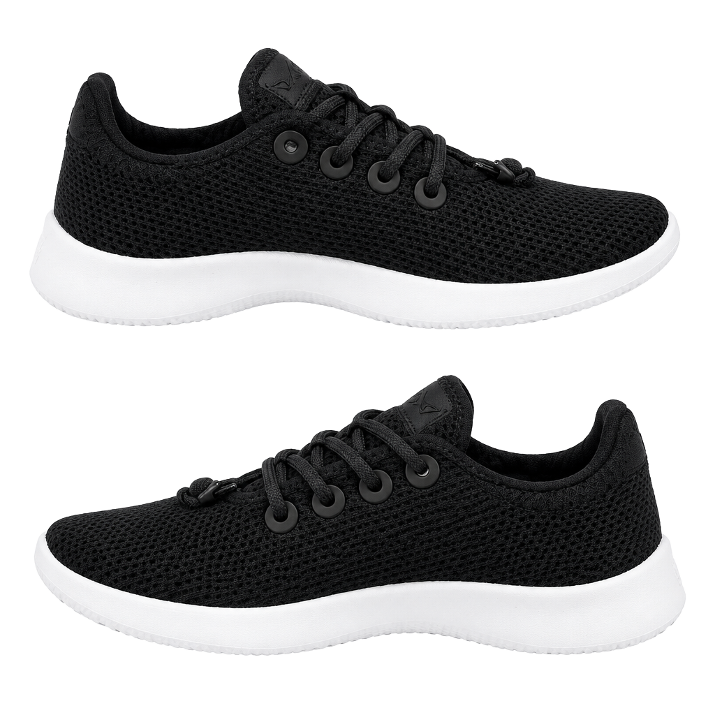 Allbirds Tree Runner Size 5 Jet Black White Sneakers Walking Shoes 1