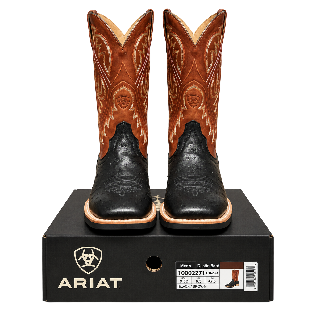 Ariat Quickdraw Western Boots Size 12 EE Wide Black Washed Adobe 1