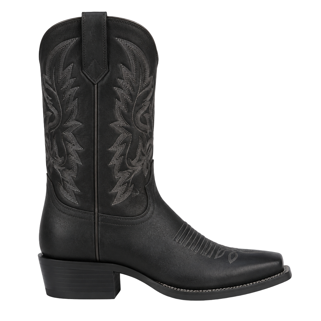 Ariat Heritage Western R-Toe Size 12 EE Black Deertan Leather Boots 1