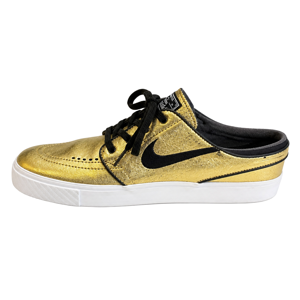Nike SB Stefan Janoski Zoom Leather Men’s 7 Metallic Gold Black 616490-702 1