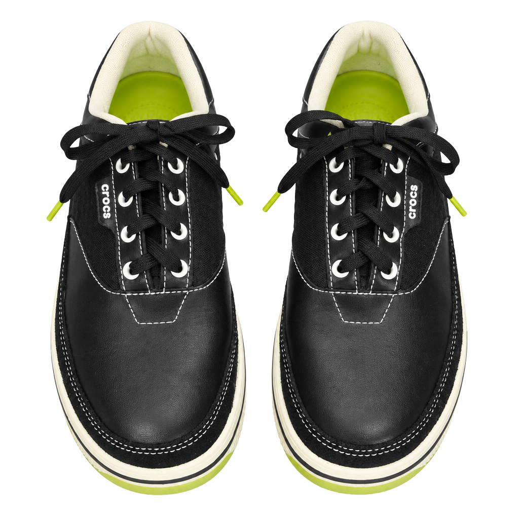 Crocs Men’s 9 Drayden 2.0 Golf Shoes 15159 Black Green Spikeless Lace Up 1