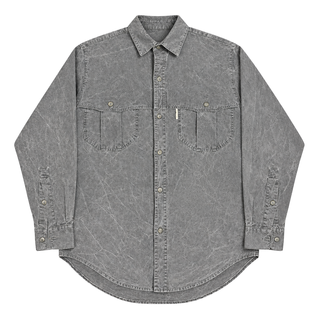 Vintage Outback Trading Co Shirt Mens 40 M Gray Distressed Western Workwear 1