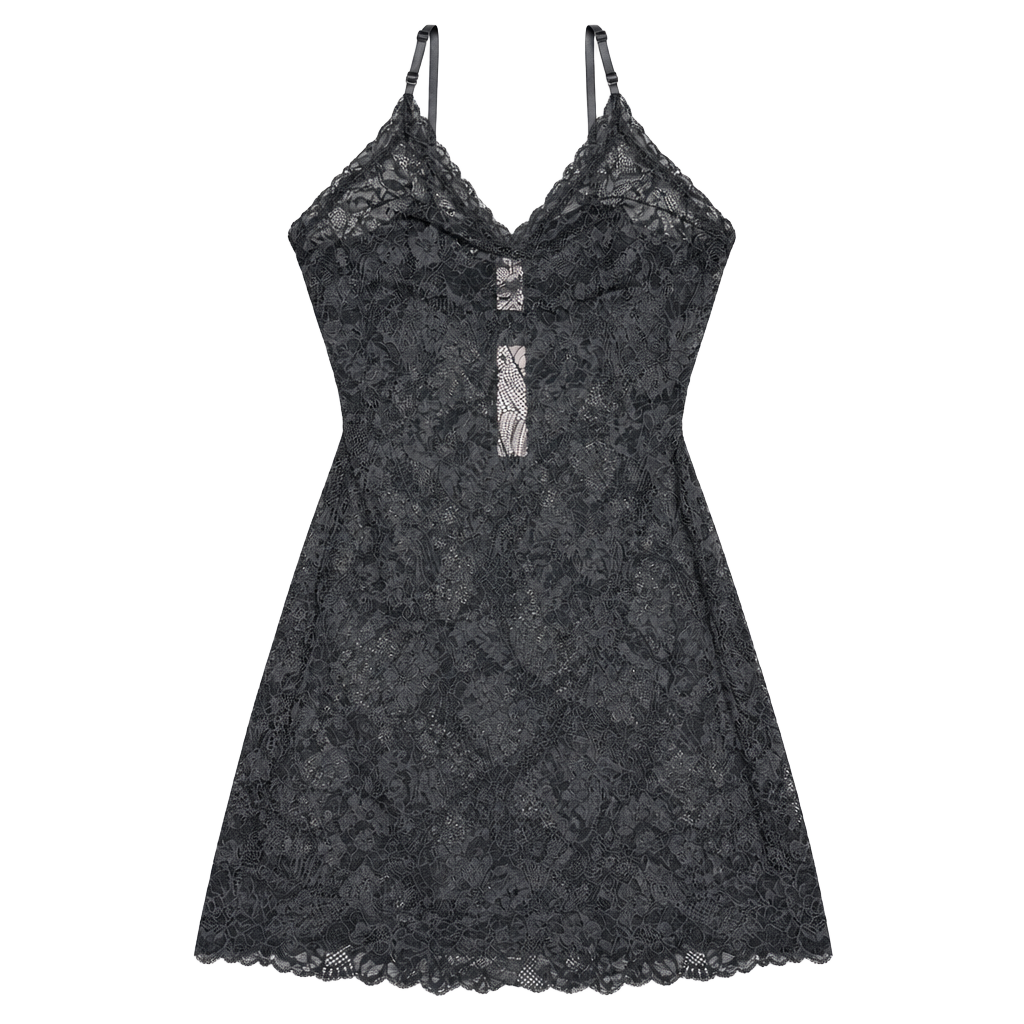Victoria's Secret Black Lace Halter Slip Dress 1