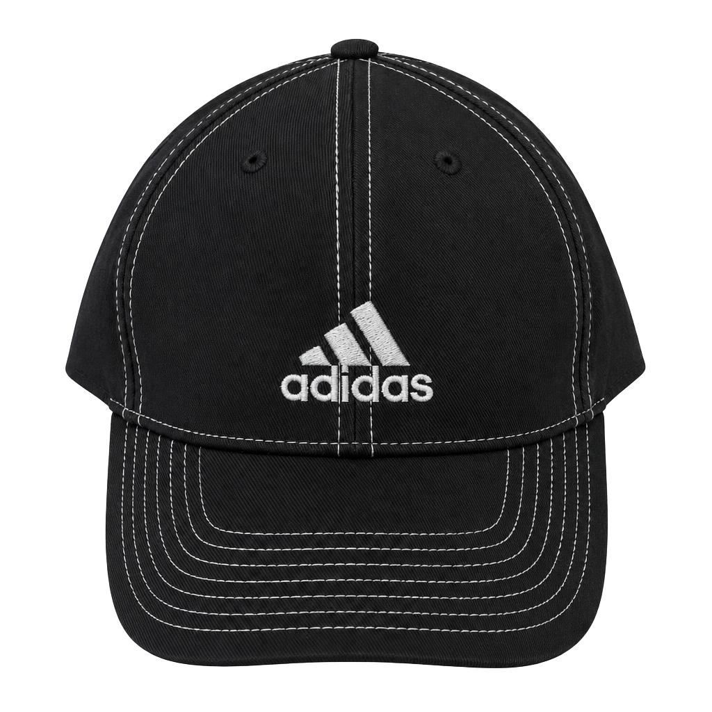 Adidas Baseball Cap One Size Black Cotton Contrast Stitching 1