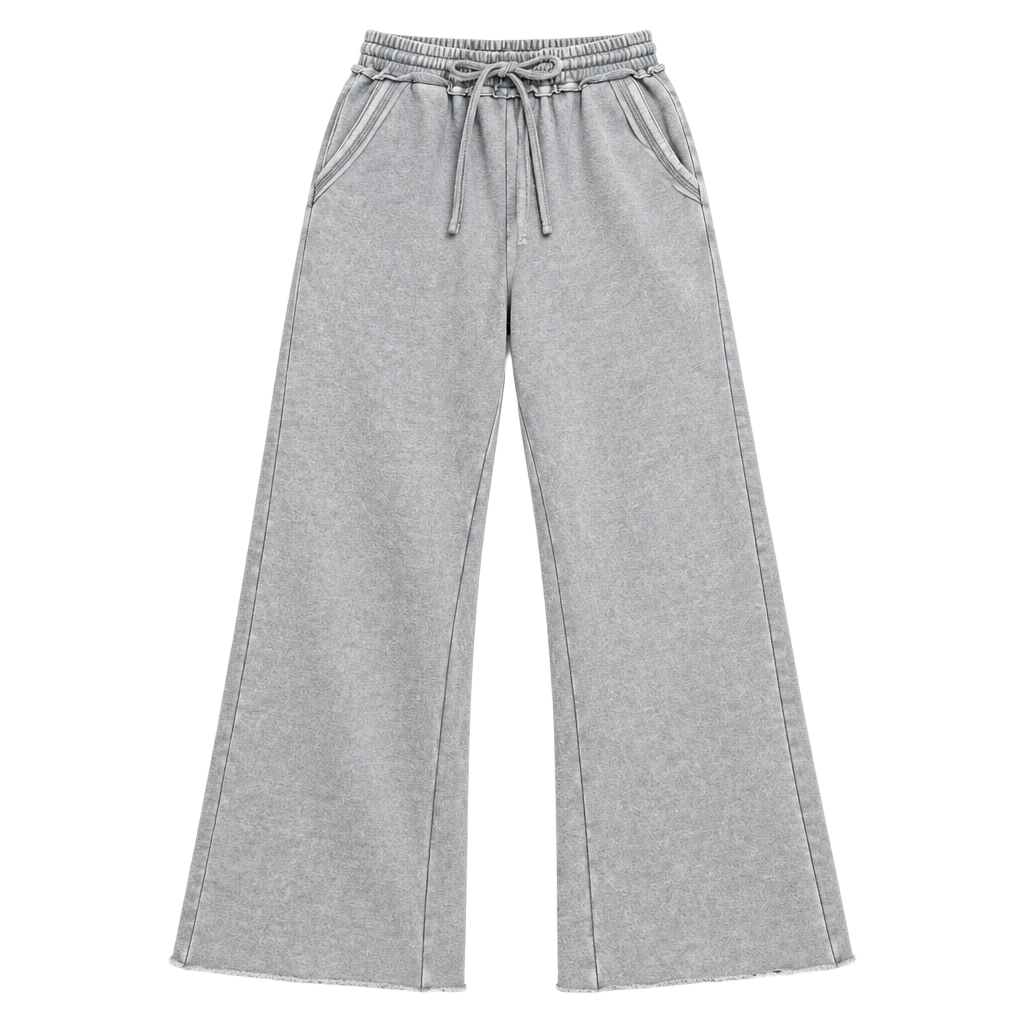 Sleet Acid Wash Fleece Palazzo Sweatpants – , 1
