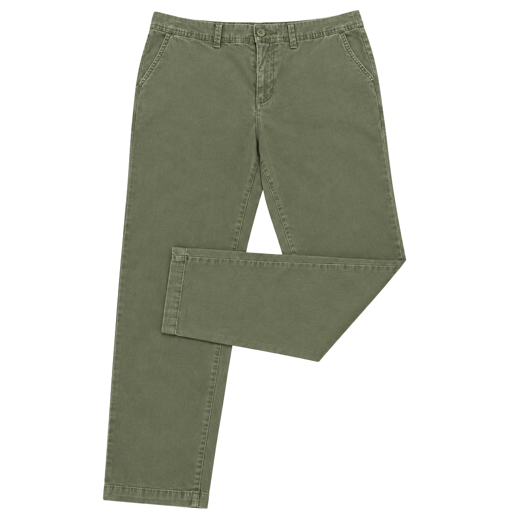 A New Day Chino Pants Size 12 Green Stretch Cotton 1
