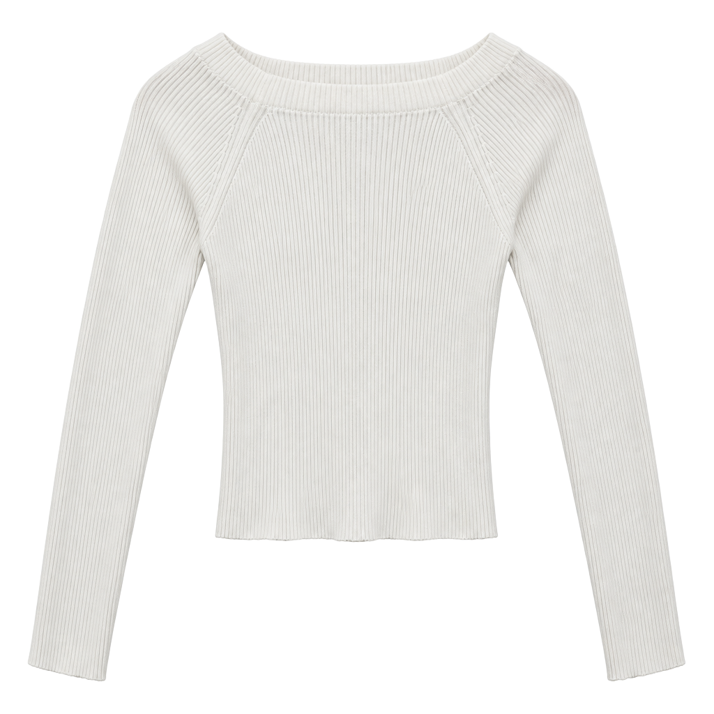 All in Favor Open Back Rib Sweater White Size S 1