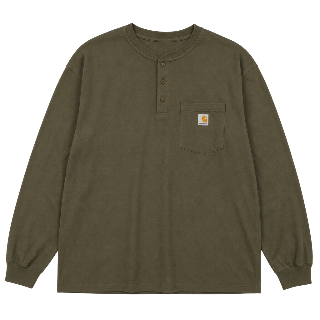 Carhartt K128 Workwear Pocket Long-Sleeve Henley T-Shirt Original Fit 1