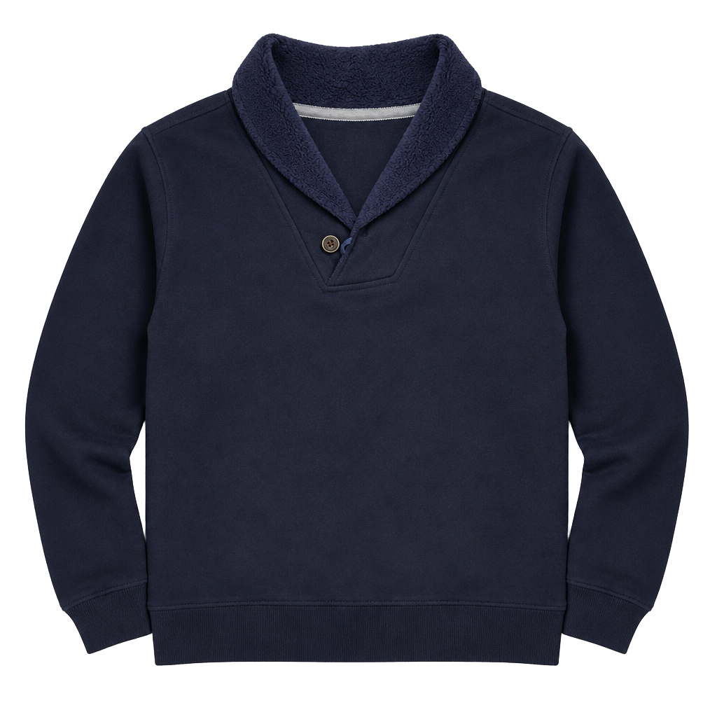 Tommy Bahama Men's Navy Shawl Collar Pullover Sweater with Elbow Patches 1