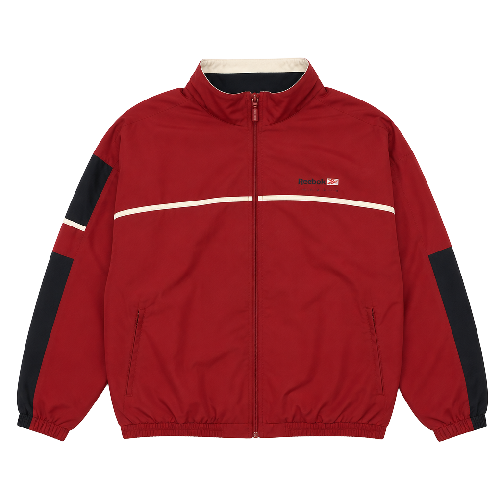 Vintage Reebok Classic Red and Navy Windbreaker Track Jacket 1