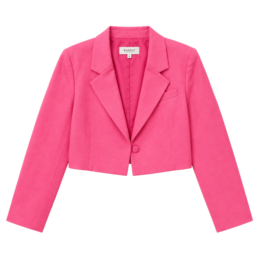 Derek Lam 10 Crosby Cropped Blazer Size 6 Bright Pink 1