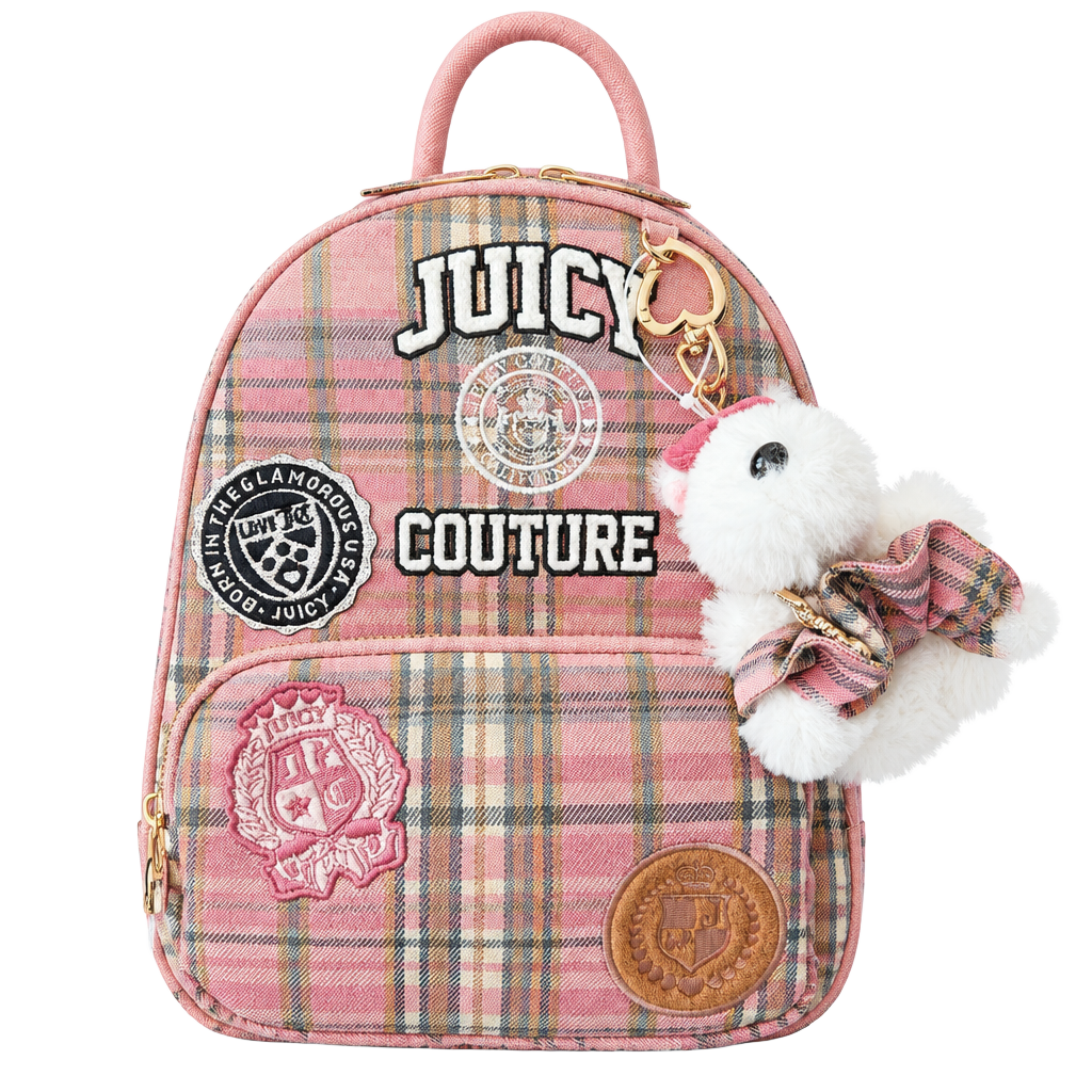 Juicy Couture Pink Tartan Plaid Backpack 1