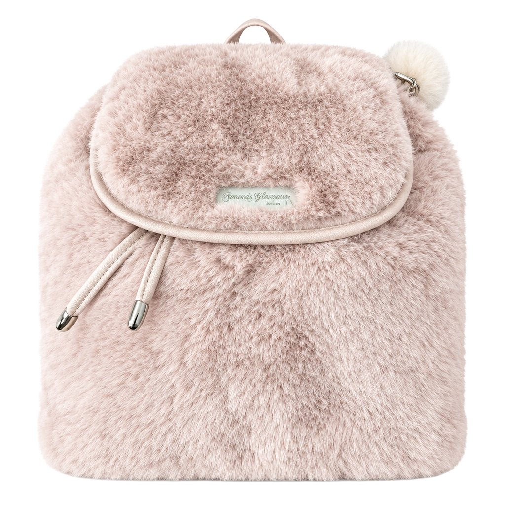 Juicy Couture Faux Fur Pink Fluffy Backpack Purse 1