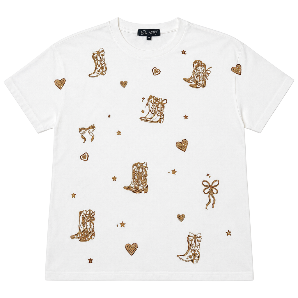 On 12th Cowgirl Rhinestone Tee Size M 1