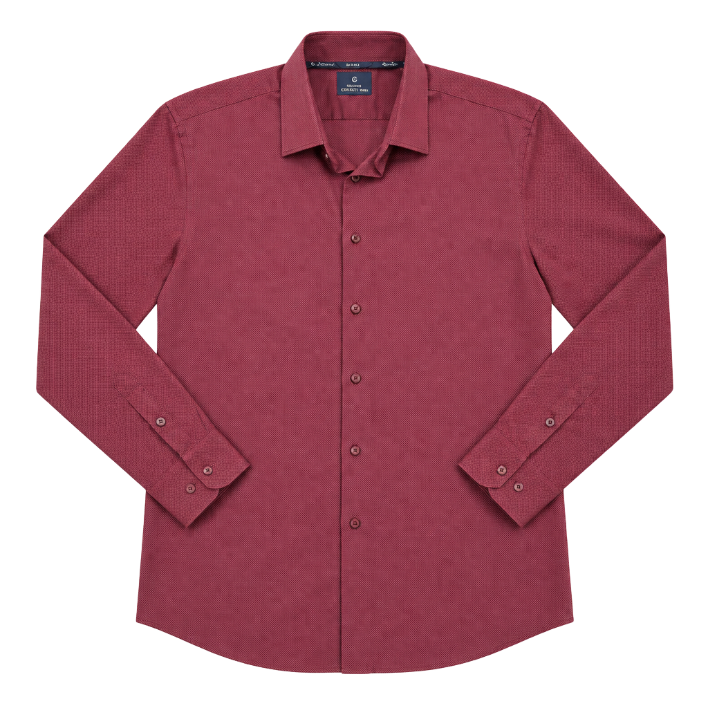 Ben Sherman Slim Fit Dress Shirt Size 16 16.5 32/33 Burgundy Long Sleeve 1