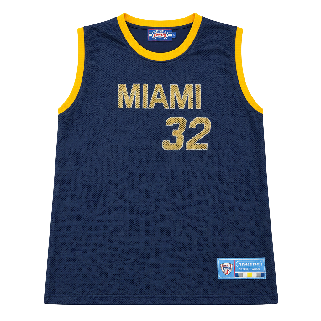 Suxxess Miami 32 Basketball Jersey Size L Blue Yellow 1