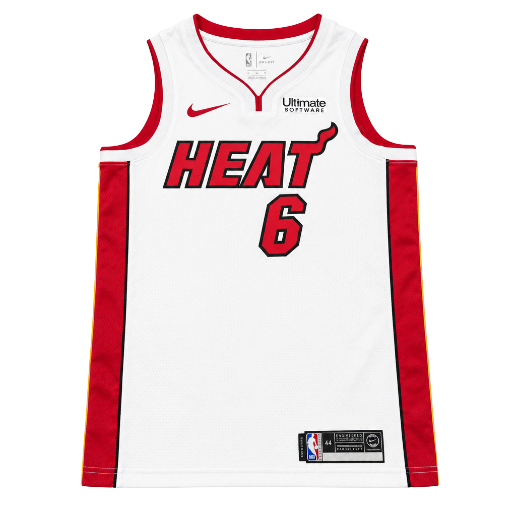 Nike Miami Heat LeBron James 6 Jersey Size 44 Medium White Swingman 1