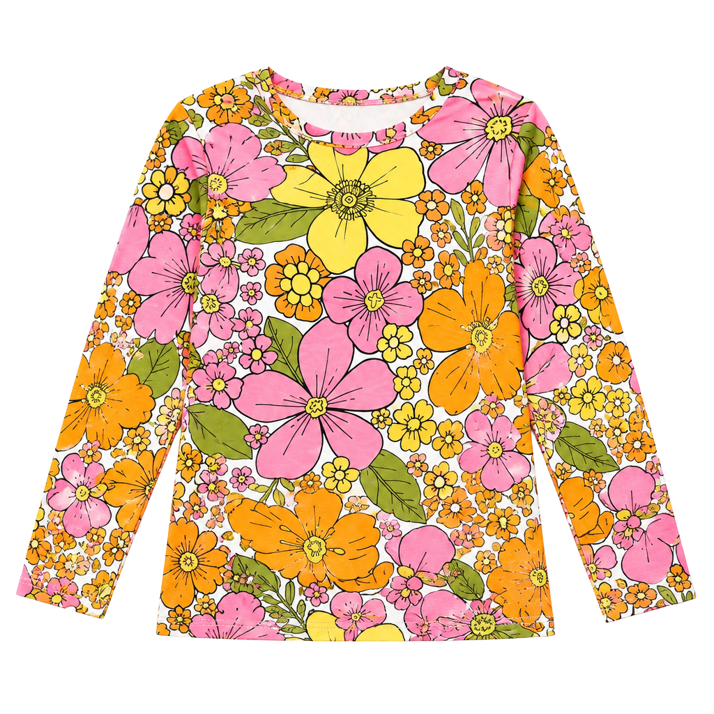 Floral Fabric - Retro 1960s1970s Floral small 1