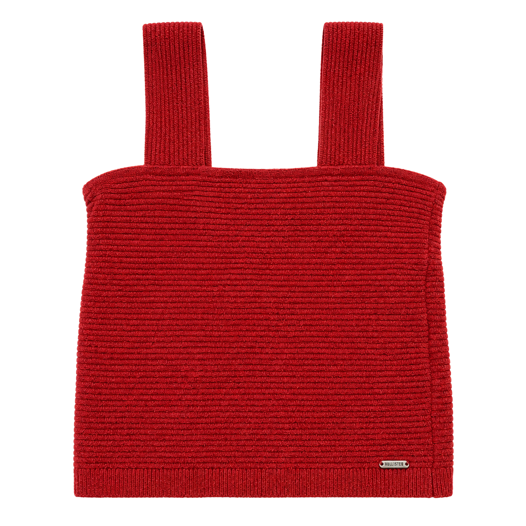 Hollister Ribbed Crop Tank Top Size S Red 1