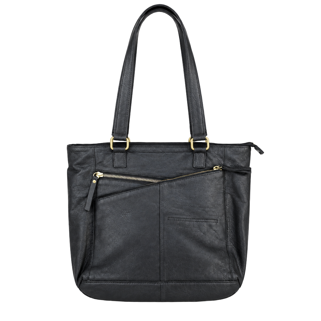 90s black leather tote bag 1
