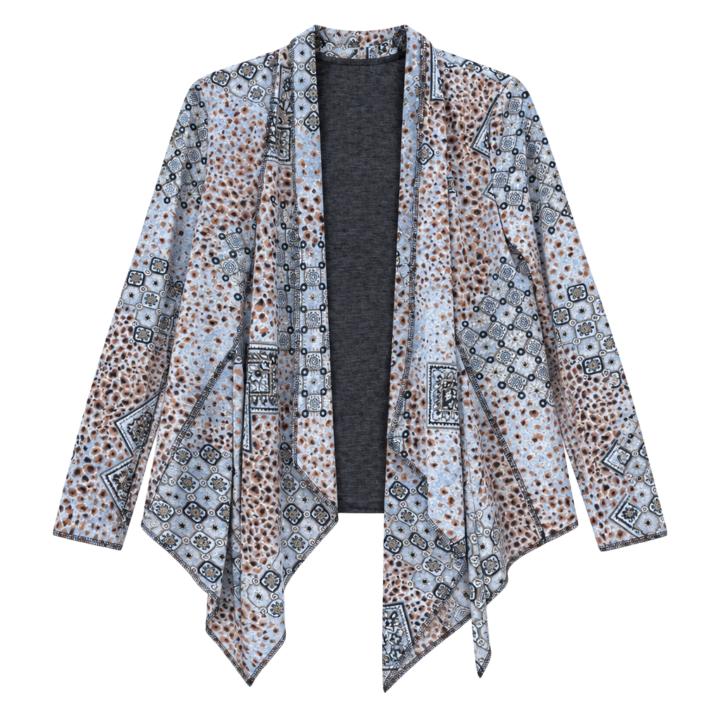 Alberto Makali boho print drape jacket 1