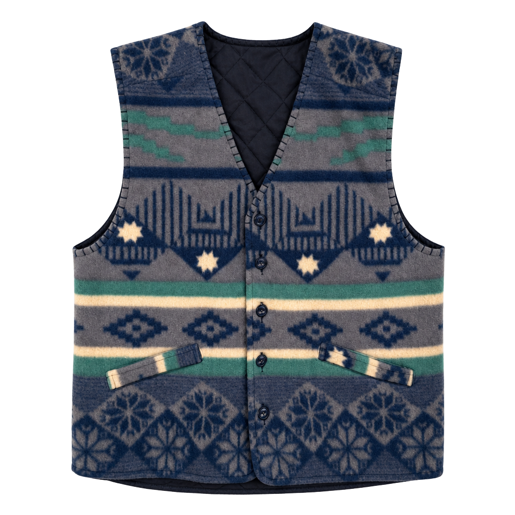 Uniform Code Vintage Southwestern Pattern Quilted Fleece Vest 1