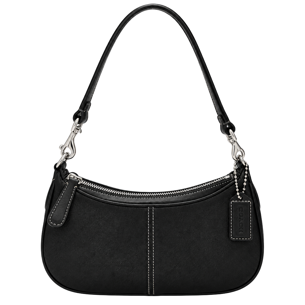 Vintage Y2K Coach Demi Hobo Legacy Hampton Black Leather Small Shoulder Bag 7593 1