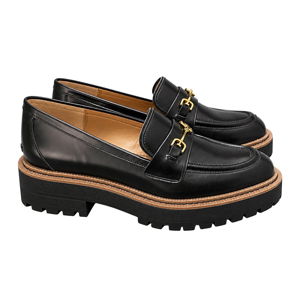 Sam Edelman Laurs Lug Sole Loafers Black Leather 1