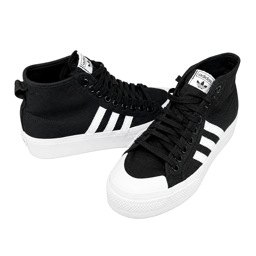 Adidas Nizza Platform Mid Sneakers Black White Womens 1