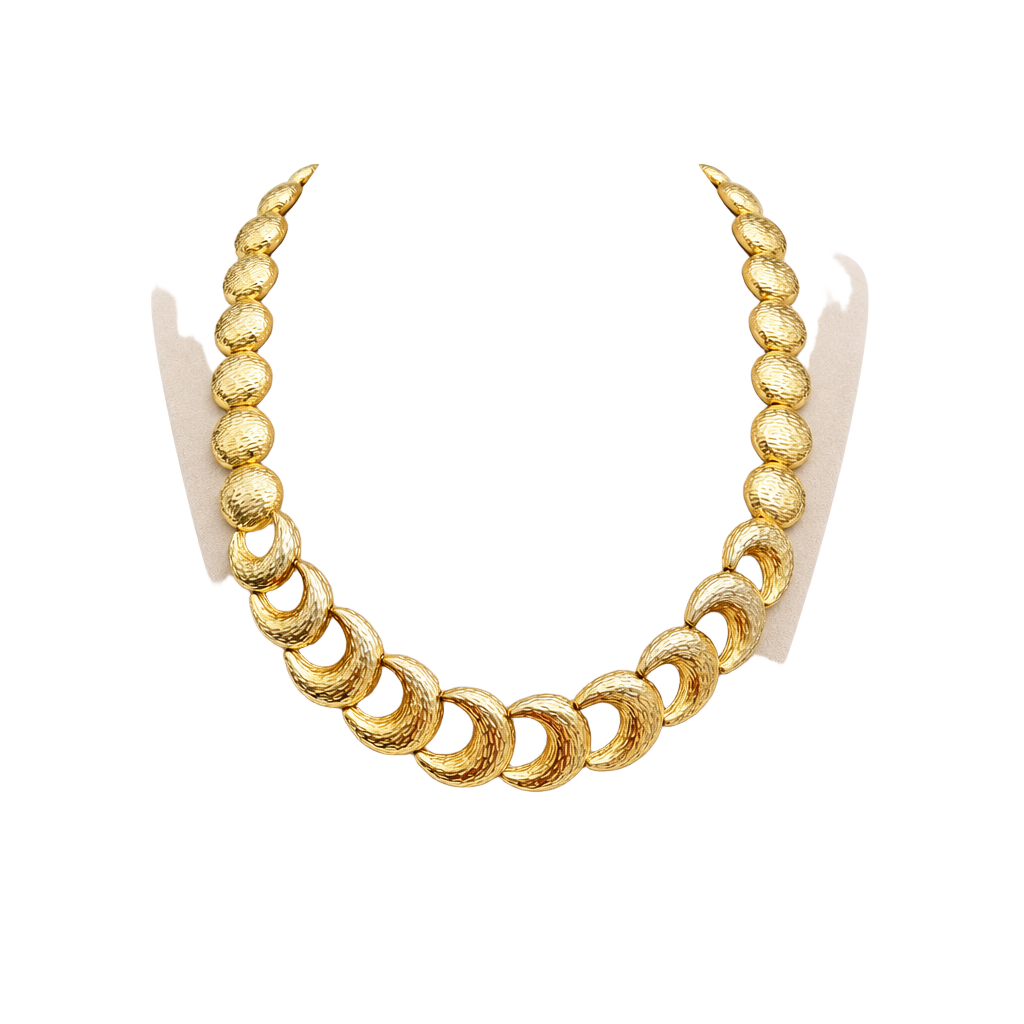 Liz Claiborne Textured Gold Tone Statement Collar Necklace 1