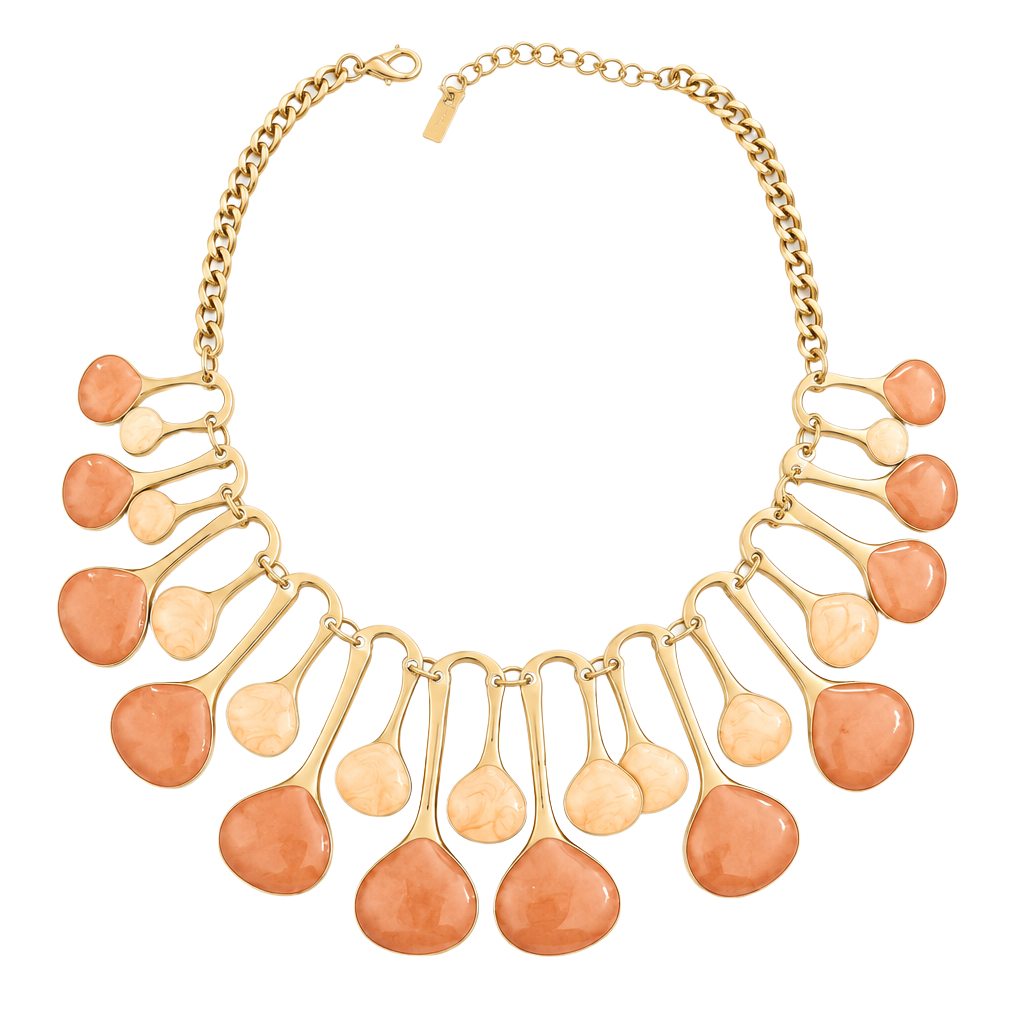 Mika Enamel Teardrop Bib Statement Necklace 1