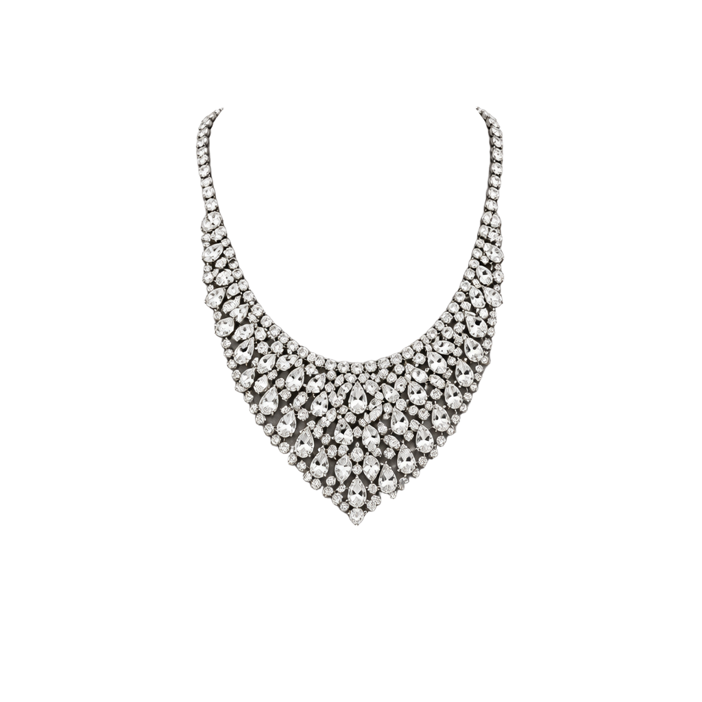 Weiss Rhinestone Bib Necklace Vintage 1