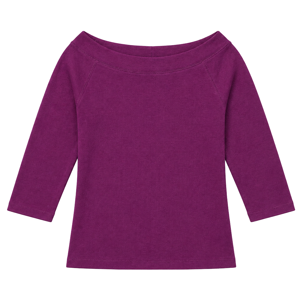 Gap Boatneck Top Size Kids M Purple 3/4 Sleeve Knit Shirt 1