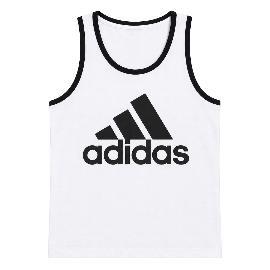 Adidas Badge of Sport Tank Size S White Black Logo 1