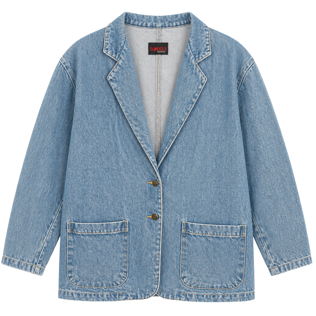 Vintage Sunbelt Sportswear Denim Blazer Jacket Size Medium 1