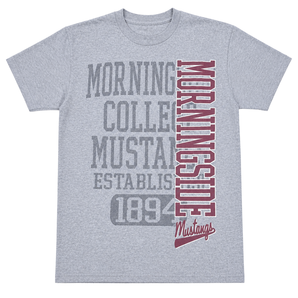 Morningside College Mustangs 1894 Vintage Gray T-Shirt 1