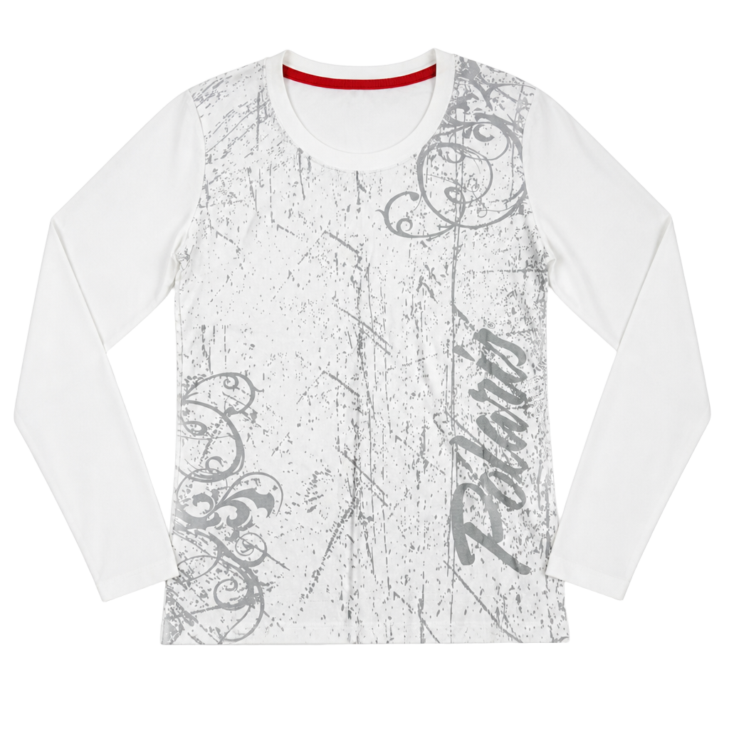 Polaris Y2K Grunge White Long Sleeve Graphic T-Shirt Small 1