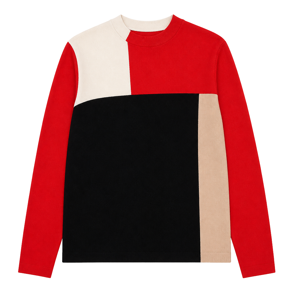 Chinti & Parker 100% Cashmere Colorblock Sweater Red Black Pink Cream Size S 1