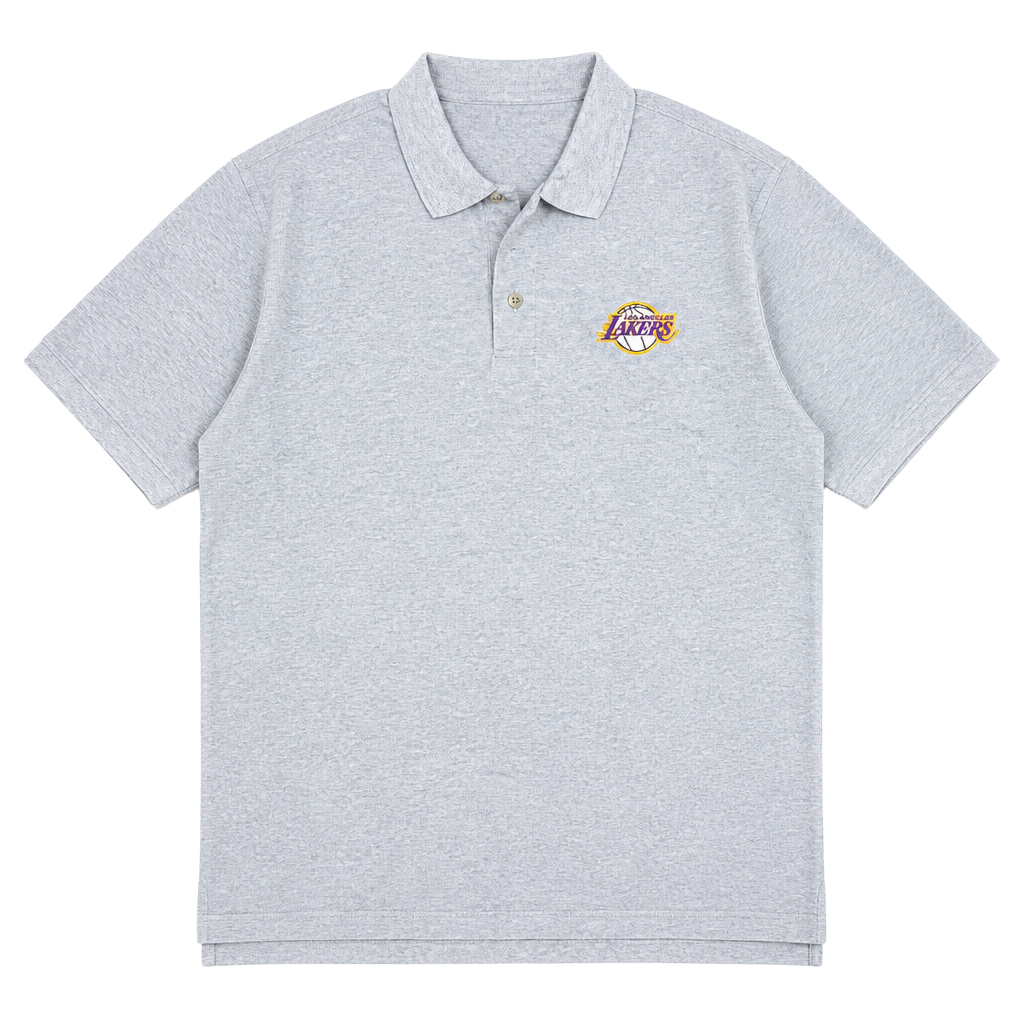 VTG Lee Casual Collection LA Lakers Basketball Polo Shirt Gray Mens XL Athletic 1
