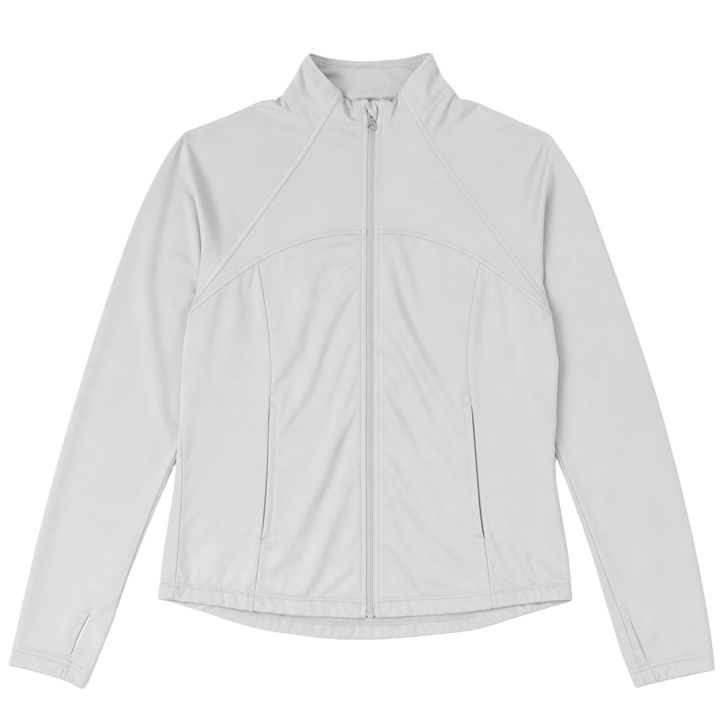 Layer 8 Track Jacket Womens Small Tan Qwick-Dry Full Zip Thumbholes Athleisure 1