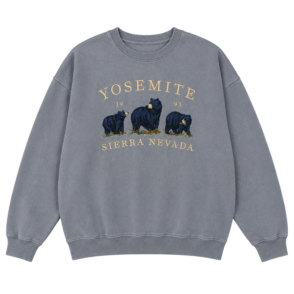John Galt Yosemite Sierra Nevada Sweatshirt Gray Bear Graphic One Size 1