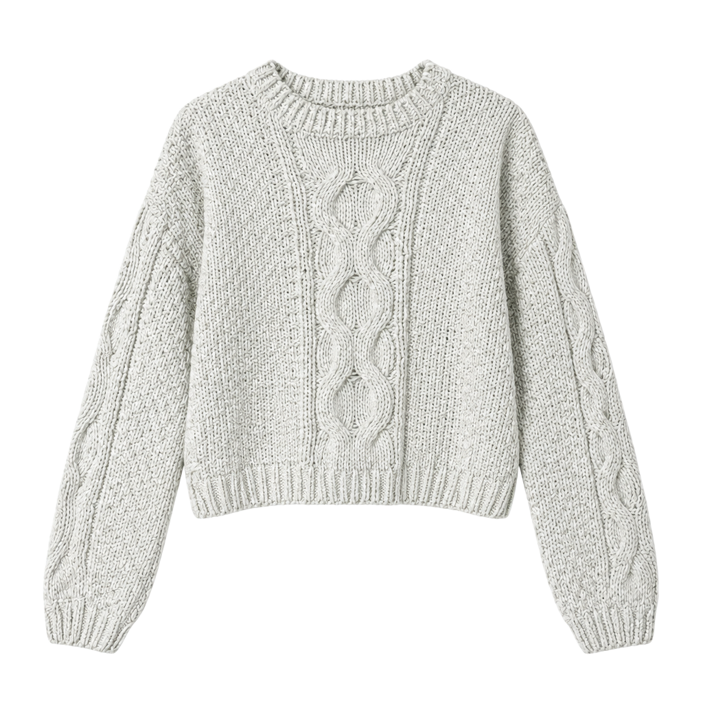 Garage White Cable Knit Cropped Sweater Size P/S 1