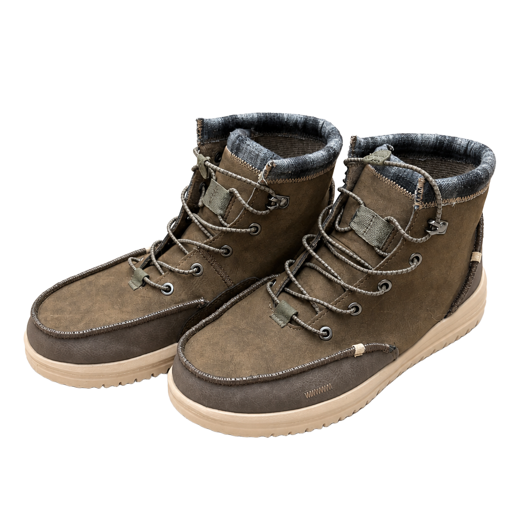 Hey Dude Men's Bradley Classic Boot Walnut Plaid Lined Chukka Boots 1