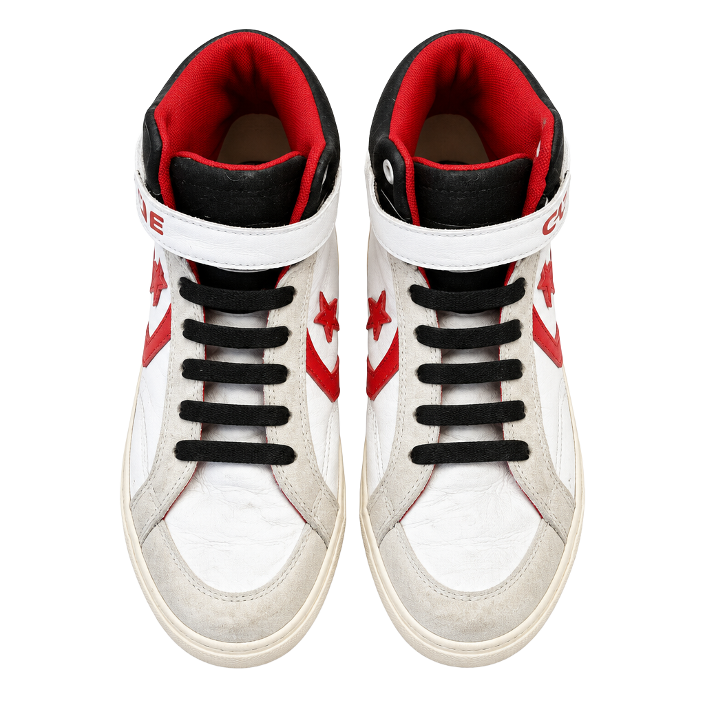 Converse Pro Blaze Strap High Top Sneakers White Red Black Junior 5 1