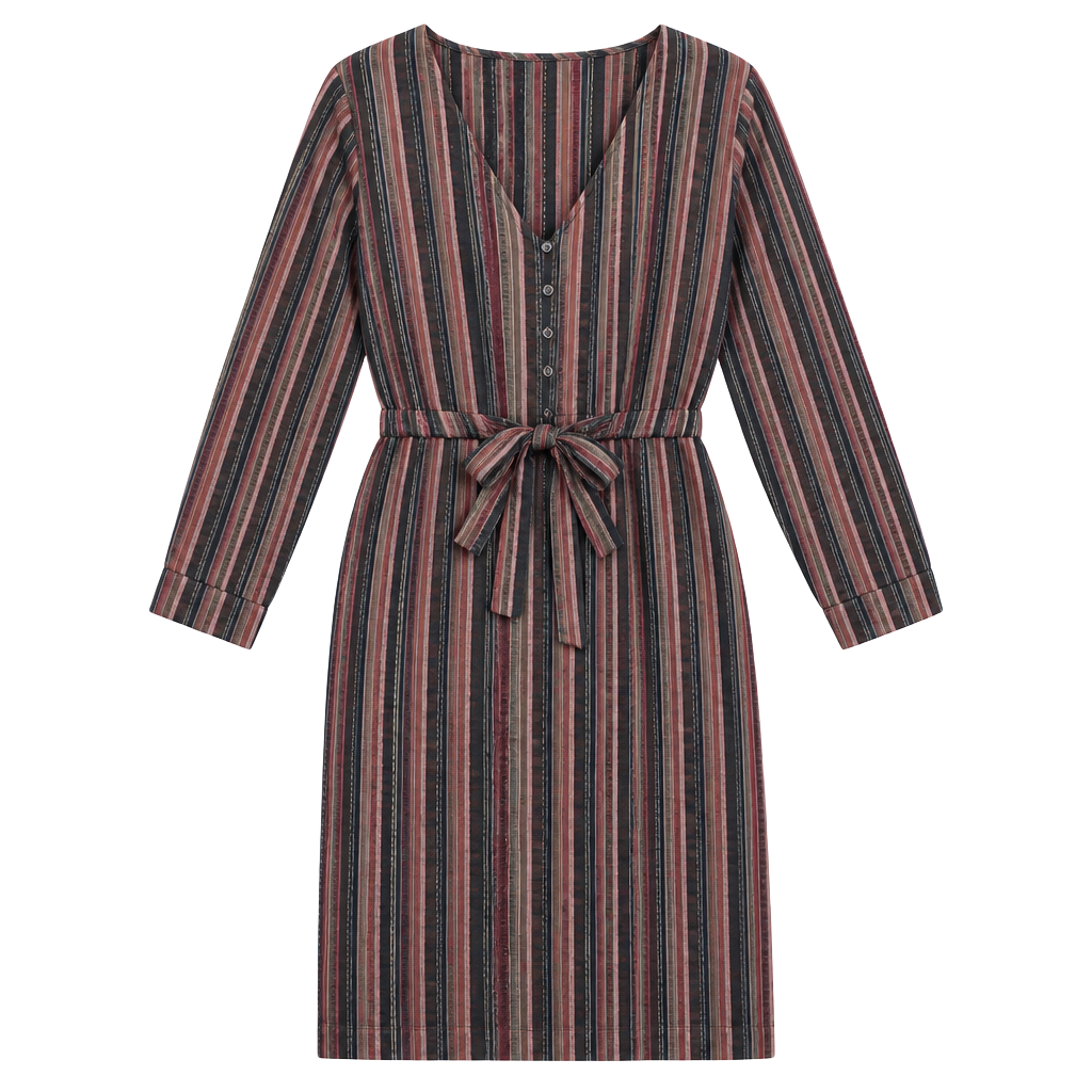 Universal Thread Striped Jumpsuit Size M Multicolor Tie Front Long Sleeve 1