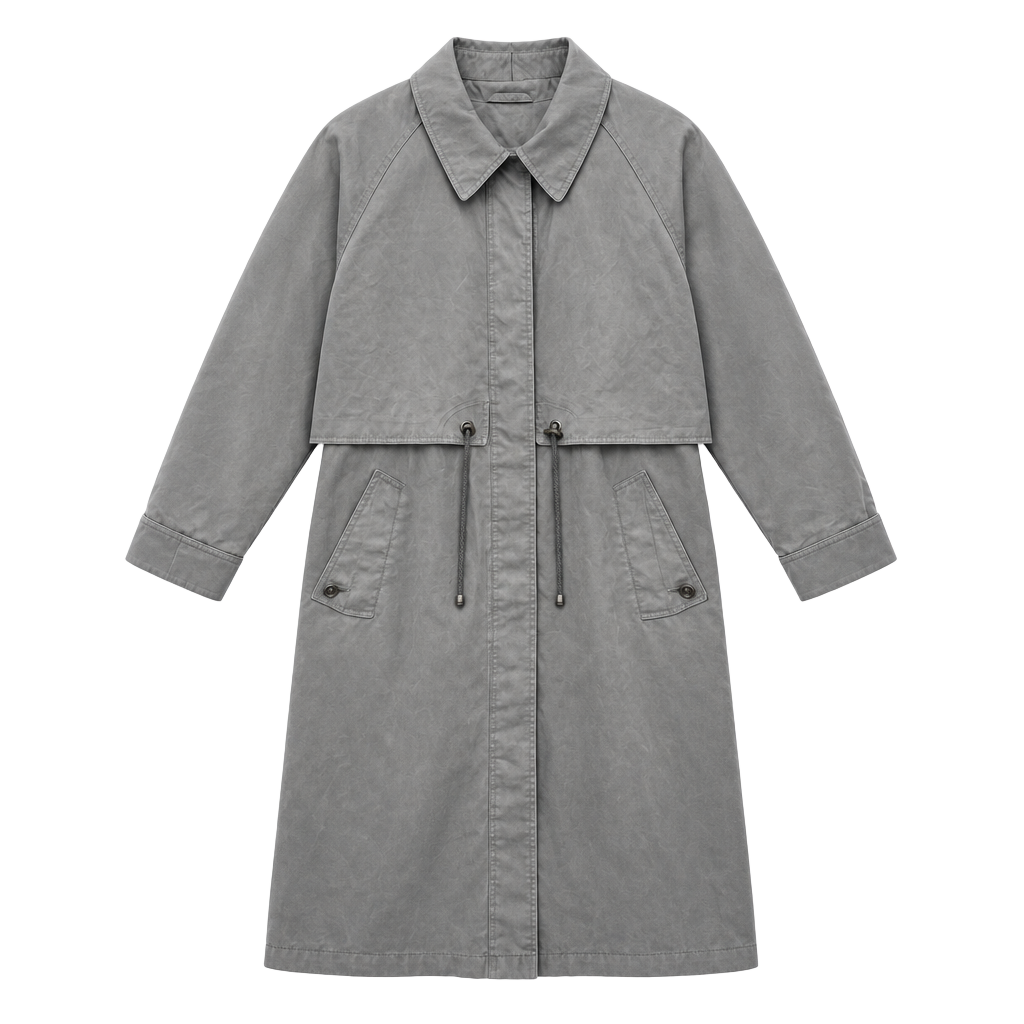 Outbrook Trench Coat Size 8P Khaki Plaid Lined Suede Trim 1