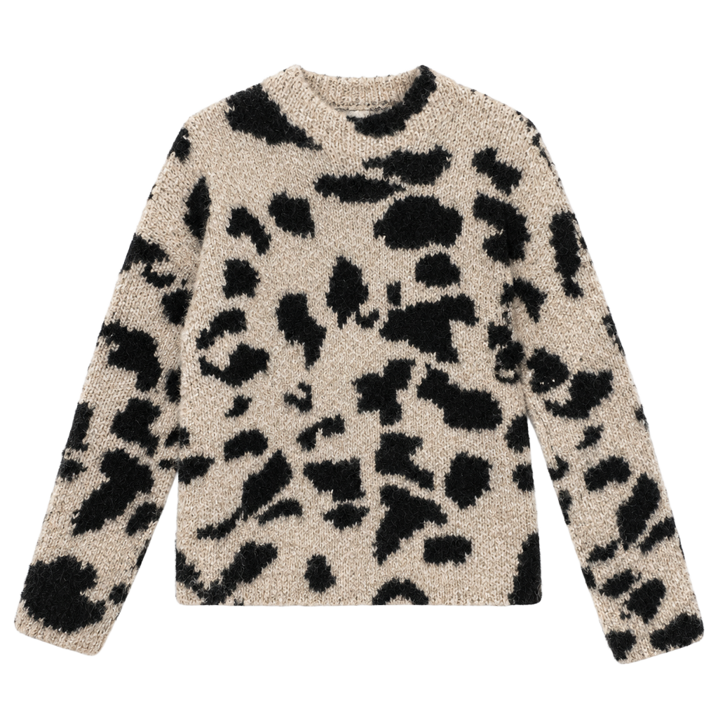 Cyrus Leopard Sweater Size XL Fuzzy Animal Print Crewneck 1